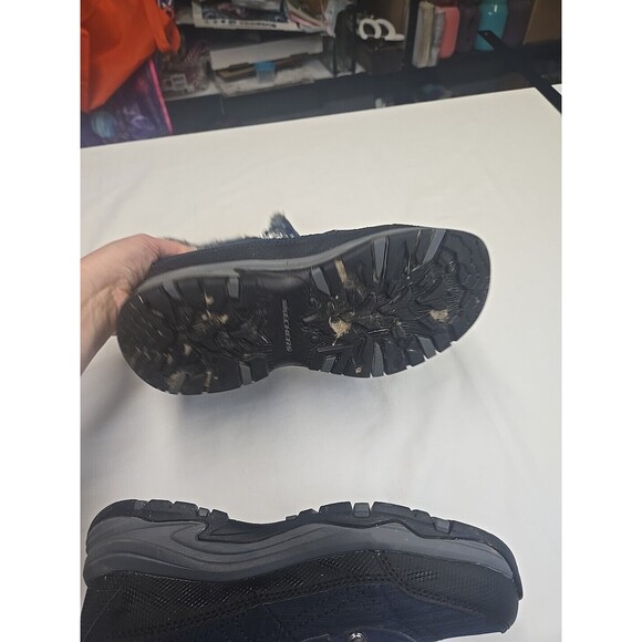 Skechers Women's Boots Size 6.5 Trego Winter Hiking Waterproof Blue Black Fur‎ - Picture 10 of 12